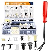 GOOACC 166 Pcs Car Retainer Clips &amp;Screw Grommets - 12 Most Popular Sizes &amp; Applications for GM T...