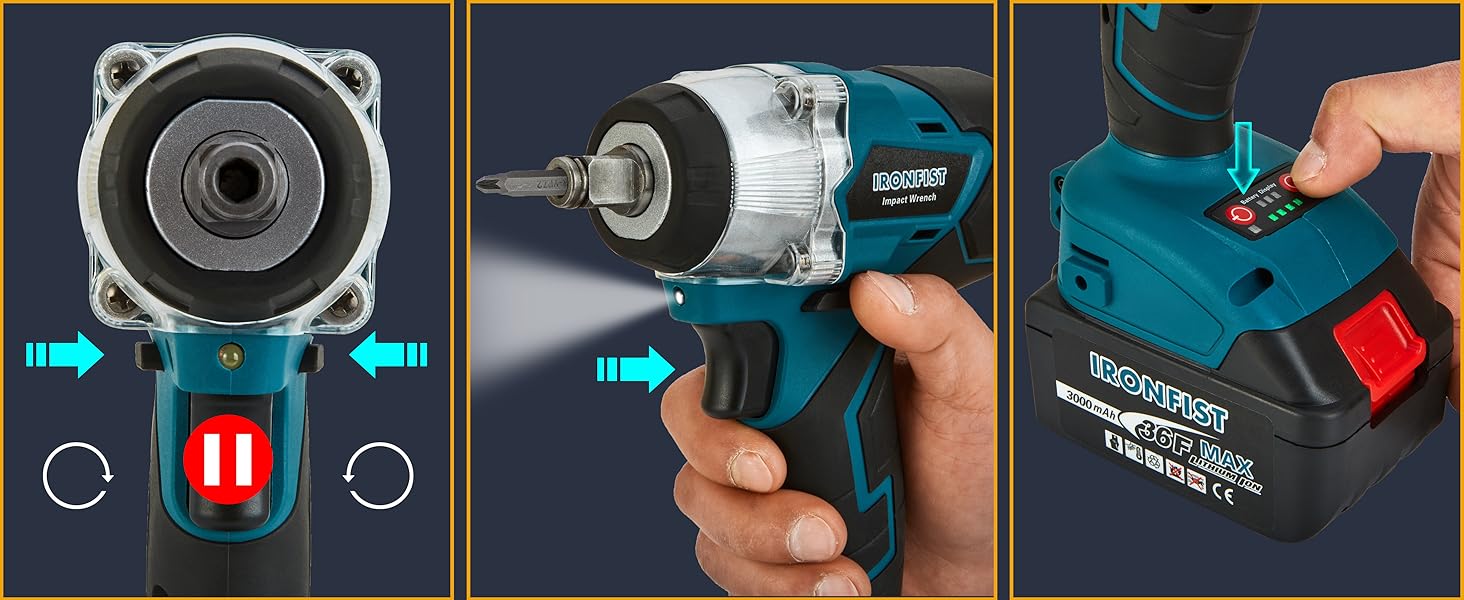 Cordless impact wrench drive power wrenches electric 1/2 inch high torque brushless socket set combo