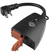 Outdoor Smart WiFi Plug, HBN Heavy Duty Wi-Fi Timer with Two Grounded Outlet, Wireless Remote Con...