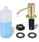 Gold Soap Dispenser for Kitchen Sink, WEWE Brushed Gold Soap Dispenser with Long Spout and Gold S...