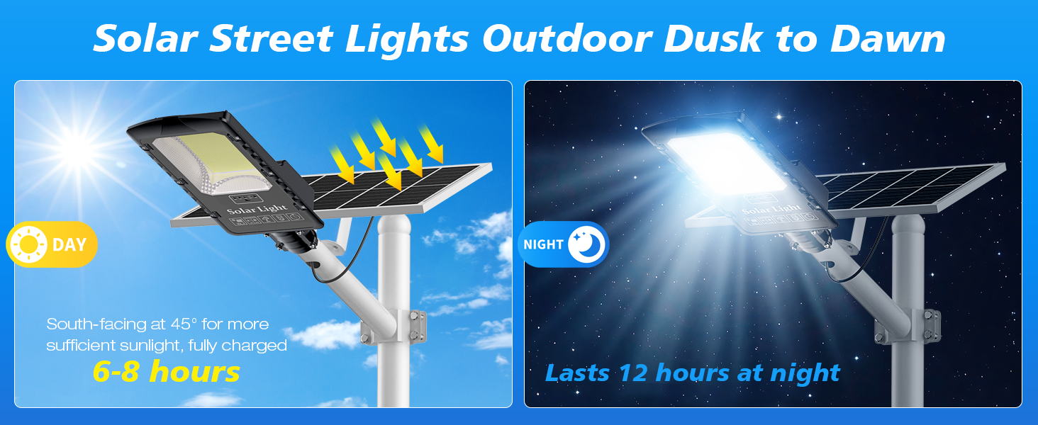 solar street lights outdoor dusk to dawn