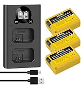 Batmax 3Packs 1550mAh NP-FW50 Battery + Rapid LCD USB-C Charger for Sony ZV-E10 Alpha 6300 6500 a...