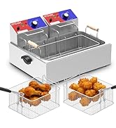 HTTSICHI Commercial Deep Fryer - 22 L Electric Deep Fryer with 10 L Basket, Commercial Deep Fryer...