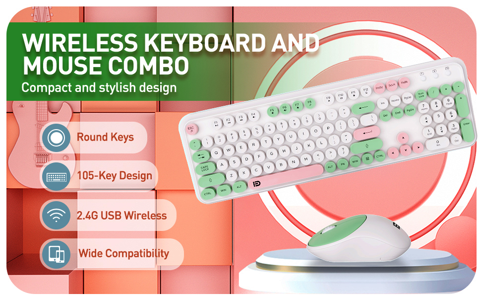 typewriter keyboard and mouse wireless