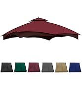 JANCANOPY 10X12 Replacement Gazebo Cover for Lowe's Gazebo Model #TPGAZ17-002C,TPGAZ17-002 (Burgu...