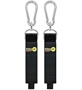 Hook 'n Hang Wrap-It Storage Straps - 18" (2-Pack) Black - Carabiner Straps to Use as Extension C...