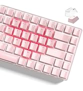 Womier Keycaps - Crystal Jelly Keycaps 60 65 75 100 Percent, Shine Through Key caps Pink Set, Cus...