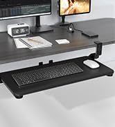 Xyndyx Keyboard Tray Under Desk, Pull Out Keyboard &amp; Mouse Tray with Adjustable C-clamp, 25.6 x 1...