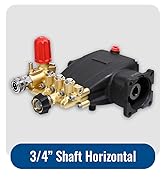 YAMATIC Horizontal Triplex Pressure Washer Pump 3/4" Shaft 3500 PSI @ 2.6 GPM 5-8 HP Replacement ...