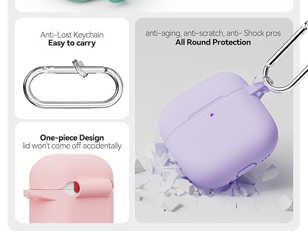 Soft Silicone Protective Case for Apple AirPods 4th Generation Case for Women Men