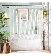 Bathway Shower Curtain Liner, Clear Shower Curtain Liner 72x65 PEVA Waterproof Shower Curtain Lin...