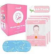 HOMEFOX 16 Pack Steam Eye Mask for Dry Eye Care - Bulk Disposable Heating Eye Mask for Dark Circl...