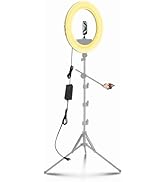 Bzyltrux 55W18 45cm Ring Light Kit [New Version] 6700K Dimmable LEDRinglightTripod Stand Dual Pho...