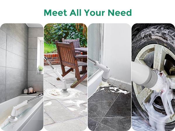 Electric Spin Scrubber electric bathroom scrubber Cordless Shower Scrubber shower cleaning brush