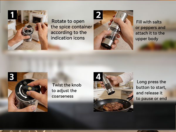 Electric Salt and Pepper Grinder Set