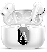 Wireless Earbuds, Bluetooth 5.4 Headphones Bass Stereo, Ear Buds with Noise Cancelling Mic, LED D...