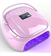 BOMOQING 126W Rechargeable UV LED Nail Lamp, Portable Cordless Nail Dryer with Auto Sensor and 4 ...