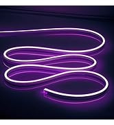 OWOFYDR LED Neon Lights Flexible Purple 16.4FT/5M 12V DC Waterproof Flexible LED NEON Light for I...