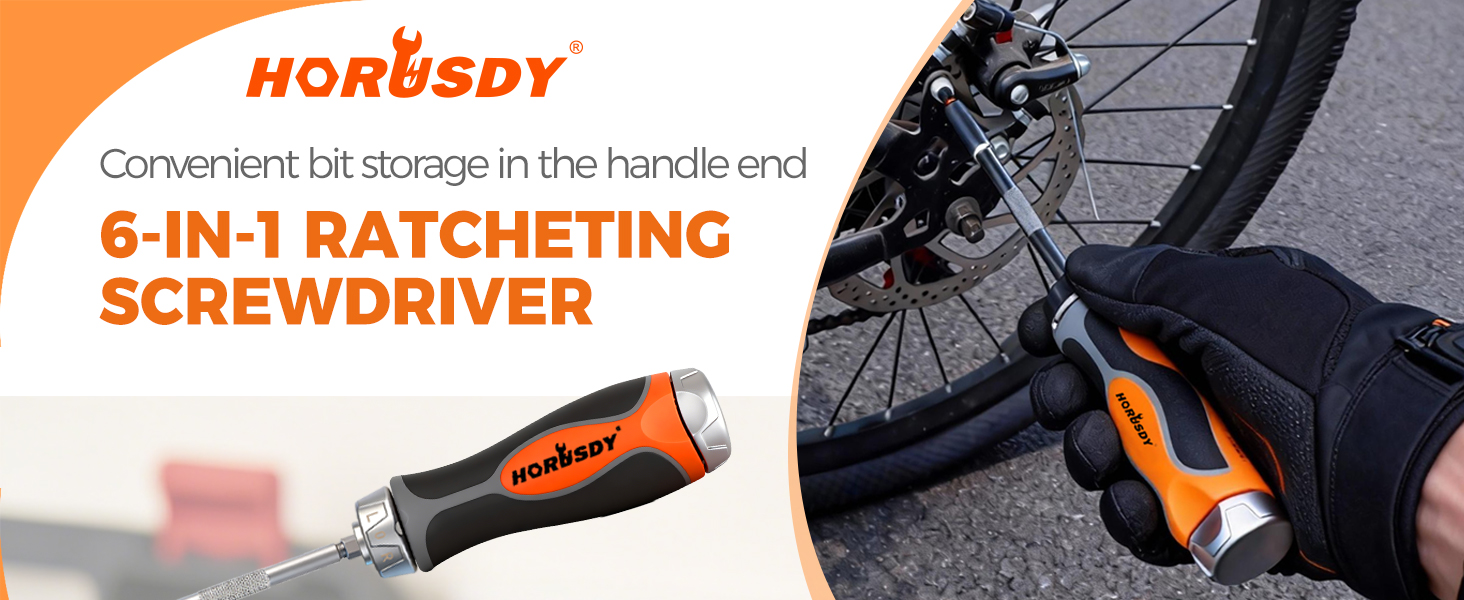 HORUSDY 6-in-1 Ratcheting Screwdriver Set