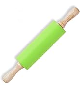RFAQK Silicone Rolling Pin Non Stick Surface Wooden Handle