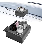 KEMIMOTO PU Couch Cup Holder Tray, Anti-Slip Car Cup Holder, Couch Caddy with Tucked Flap for Sta...