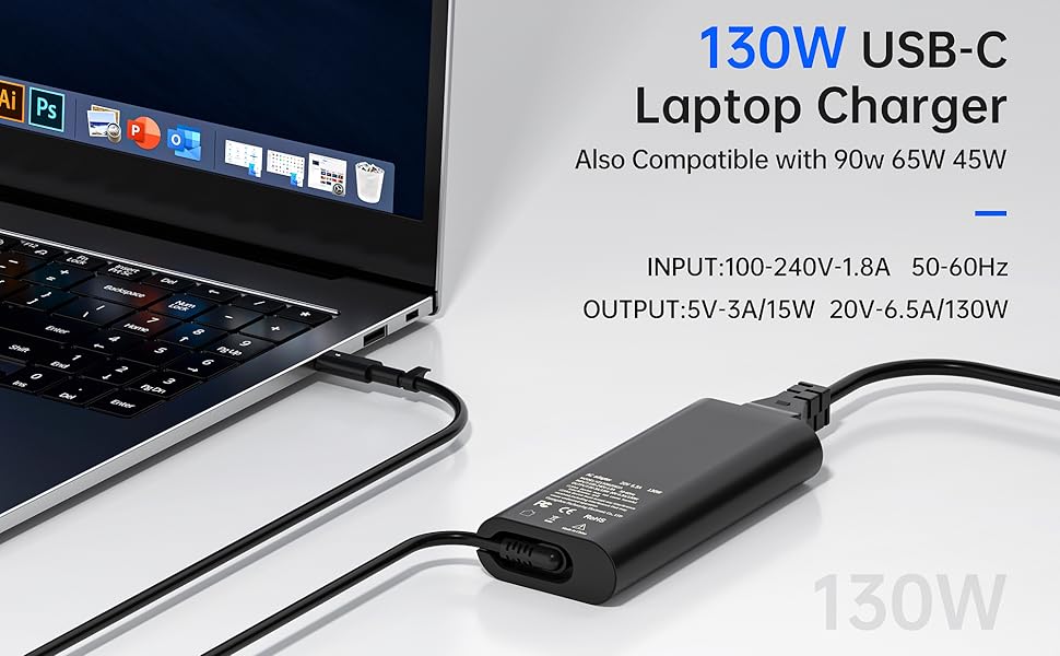 Dell 130W USB C Laptop Charger