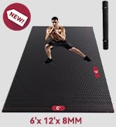 HAPBEAR Extra Large Exercise Mat-6'x4'x8mm(1/3 inch), Non-Slip, Ultra Durable, Thick Workout Mats...