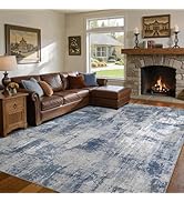 DMOYEST Living Room Area Rugs - 8x10 Abstract Large Soft Indoor Washable Rug Neutral Modern Low P...