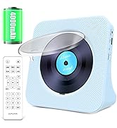 Greadio CD Player Portable with Bluetooth, 4000mAh Rechargeable Battery, HiFi Sound Speaker with ...