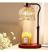 CASTLELIFE Candle Warmer Lamp with Timer &amp; Stepless Dimming, Height Adjustable Electric Wax Warme...
