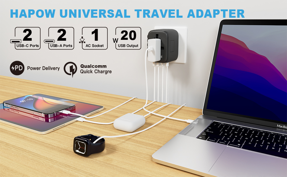 HAPOW Universal Travel Adapter