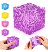 Ice Cube Squishy,Stress Relief Cube, Frosted Honeycomb Ice Cube Squishy Toy, 2.05 ind Super Soft ...