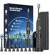 Rtauys Sonic Electric Toothbrush for Adults with 8 Brush Heads, IPX7 Travel Electric Toothbrush w...