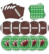 96 PCS Football Party Supplies Plates and Napkins Tableware Set Football Theme Party Decorations ...
