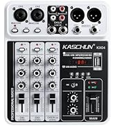 Professional DJ audio mixer, 4-channel DJ mixer, Bluetooth sound mixer, supports USB/MP3/BT compu...