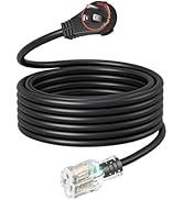 DEWENWILS 360° Rotating Flat Plug Extension Cord, 25FT Black Extension Cord, 3 Prong 14/3 Gauge G...