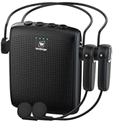 Mini Personal Wireless Voice Amplifier with 2 Bluetooth Microphones- 15W Rechargeable Pa Speaker ...