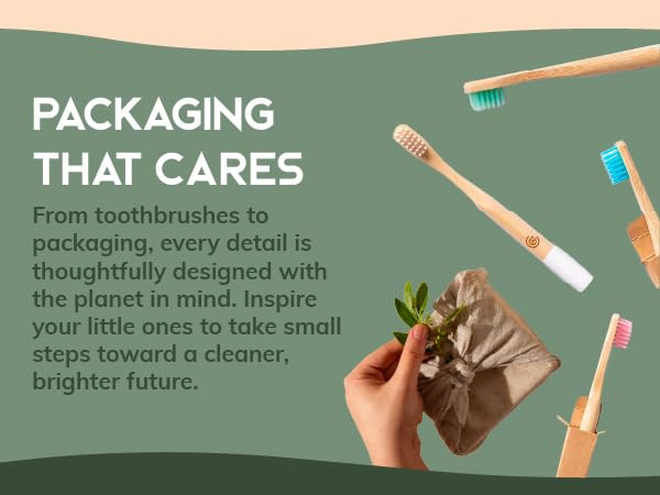 Greenzla Kids Bamboo Toothbrushes Organic Sustainable Dental Care Ergonomic Soft Charcoal Bristles