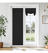 Vatge Blackout Door Curtains - W26 x L70, 1 Panel, Black, Room Darkening Light Filtering Thermal ...
