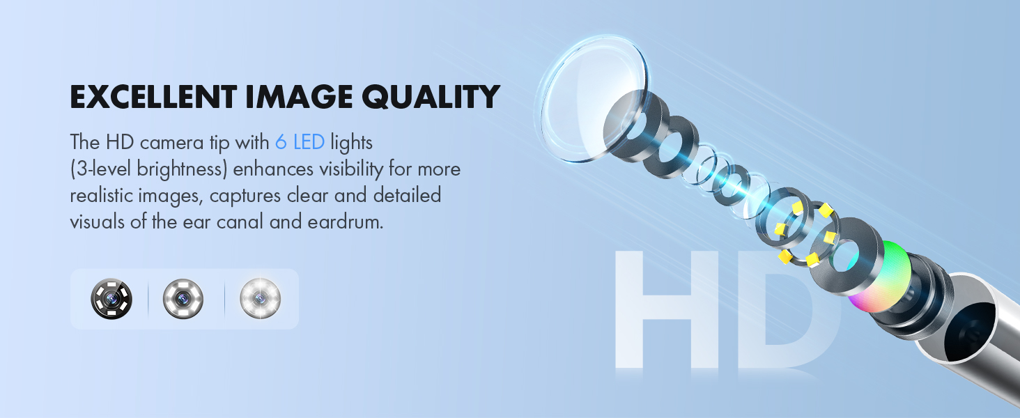 HD otoscope with light