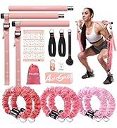 Upgraded Pilates Bar Kit with Resistance Bands Natural Latex for Women &amp; Men, Heavy-Duty Stainles...