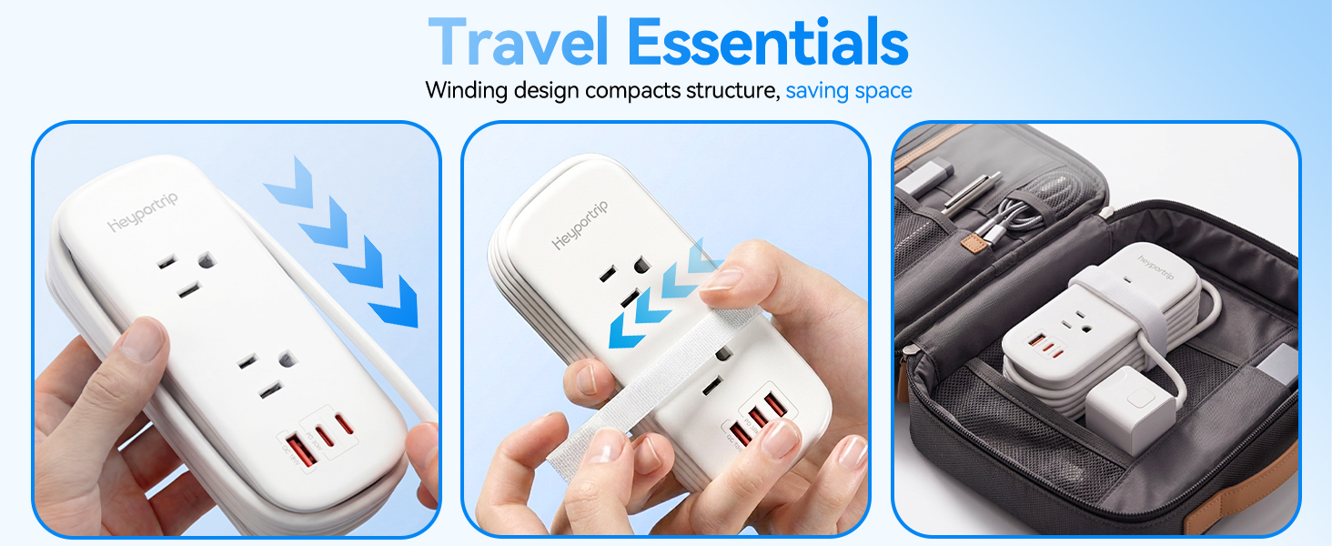 Travel EssentialsWinding design compacts structure, saving space