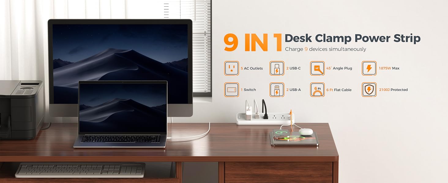 desk clamp power strip