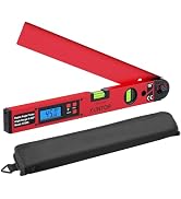 XUNTOP 0-225°/0.5° Digital Angle Finder 16” Aluminum Angle Measuring Tool with Horizontal&amp;Vertica...