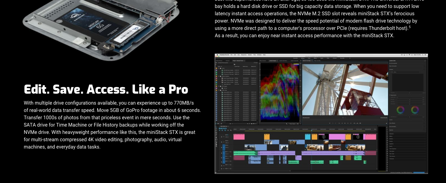 MAC MINI EXTERNAL STORAGE HARD DRIVE BACKUP RAID SOFTRAID DOCK USB4 THUNDERBOLT USB NVME SSD PCIE 