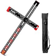 4 in 1 Adjustable T-Square Measuring Tools, 24in Aluminum Drilling Positioning Ruler, Cabinet Har...