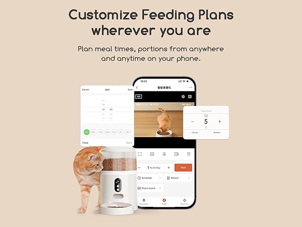 customize feeding schedule