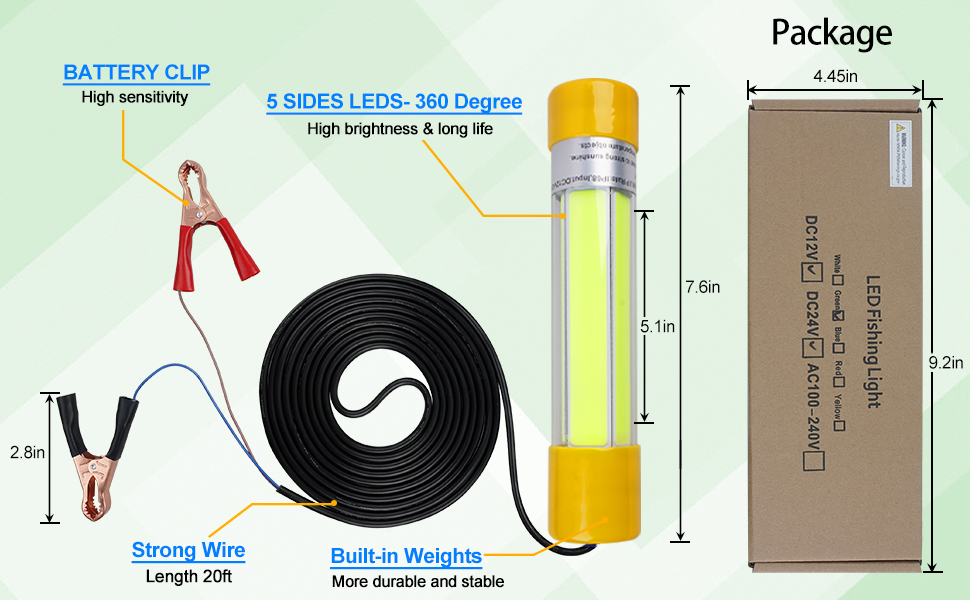 20w underwater fishing light