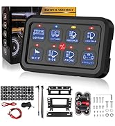 8 Gang Switch Panel Control Panel, RGB Toggle Momentary Pulsed with Auto Dimmable Universal Auxil...