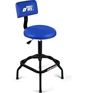 FreekyFit Shop Stool with Backrest, Mechanic Garage Stool for Workshop, Adjustable Shop Stools Ch...